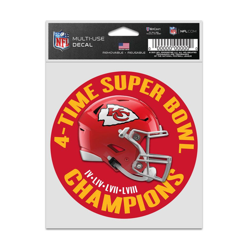 Kansas City Chiefs 3.75" x 5" Movable Decal