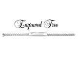 Ladies ID Bracelet Personalized Silver With Diamond Etch Accent Custom Hand Engraved Monogrammed