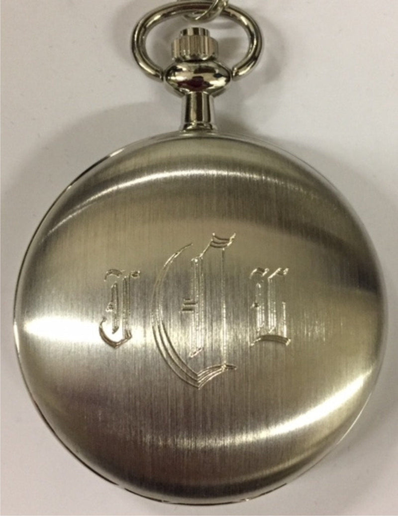 Pocket Watch Pesonalized - Speidel Quartz Silver Finish Engraved Free-Warranty