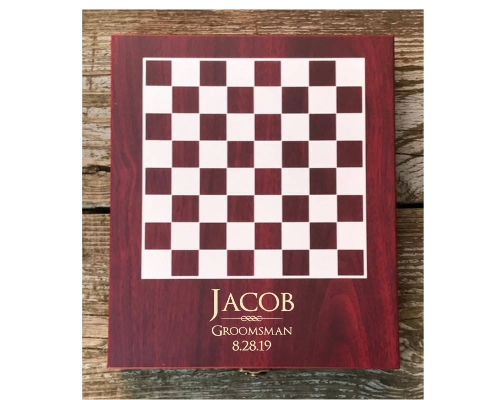 Personalized Chess Set with Wood Box