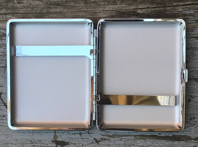 Personalized Cigarette Case Black or Brown Leather Covered