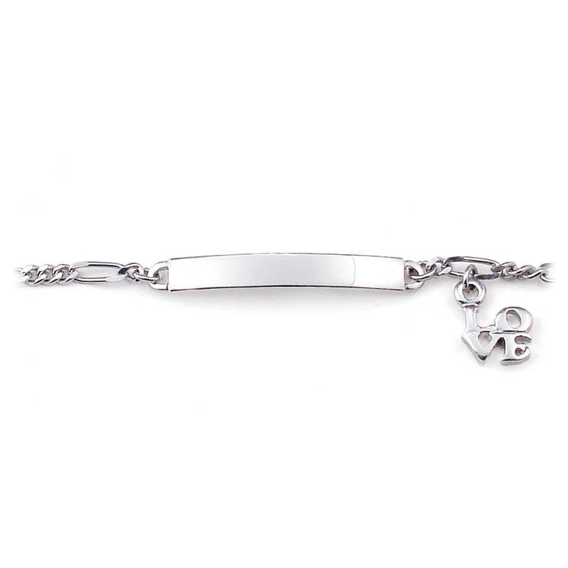 Personalized Girls ID Bracelet Silver for toddlers