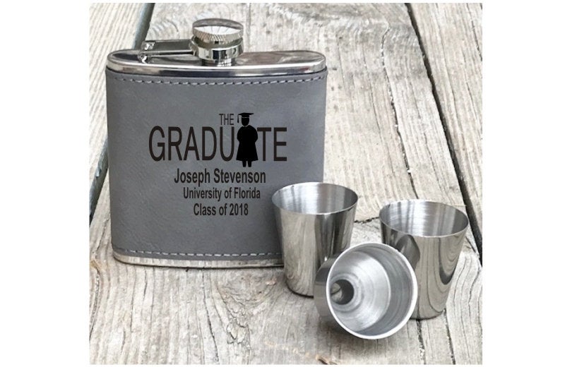 Graduate Gift Class of 2023 5 Piece Flask Set With Personalized Graduation Gift
