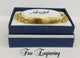 ID Bracelet Mens - Custom Hand Engraved Free - Mens Brushed Gold Plated Mens Personalized ID Bracelet Fathers Day Gift