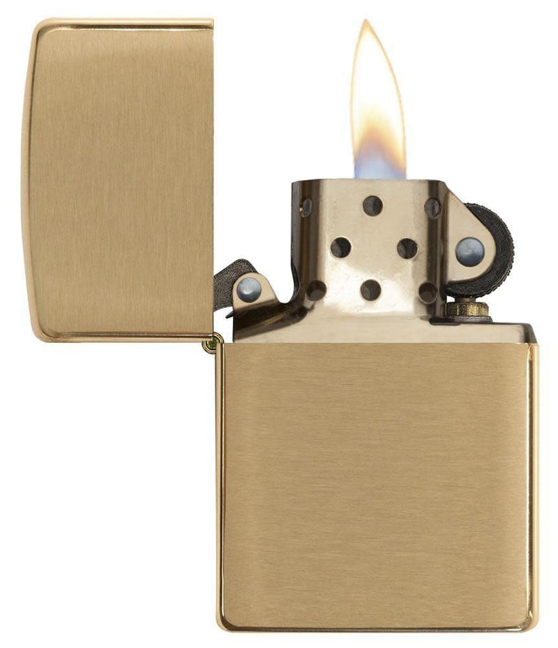 Personalized Zippo Lighter Brushed Brass Hand Engraved Custom