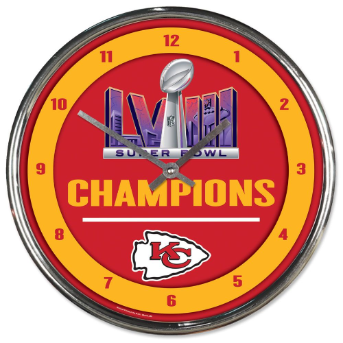 Kansas City Chiefs Chrome Clock