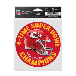 Kansas City Chiefs 3.75" x 5"  Movable Decal
