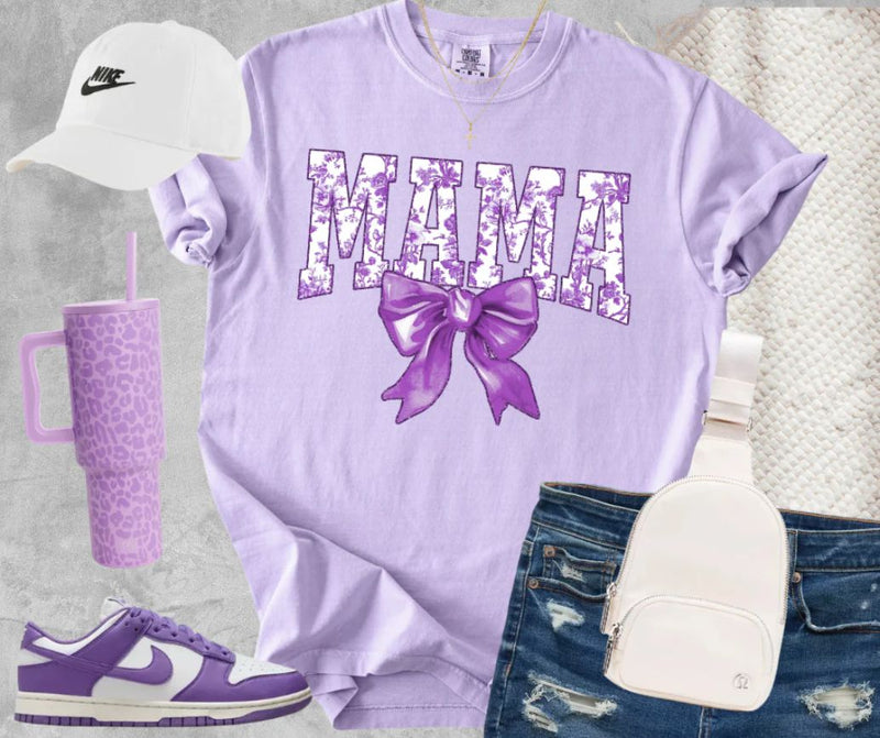 Purple Mama Floral Bow