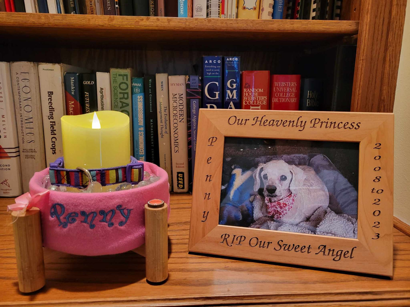 Personalized Dog Memorial 4" x 6" Frame, Engraved As Shown or As You Like With Your Own Sentiment Horizontal Format