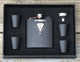 2 ea.Personalized Flask Gift Set Groomsman Best Man Engraved Wedding Engraved Black