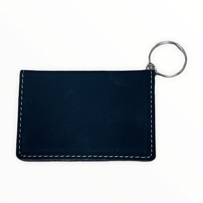 Savage Black/Silver Leatherette Keychain ID Holder