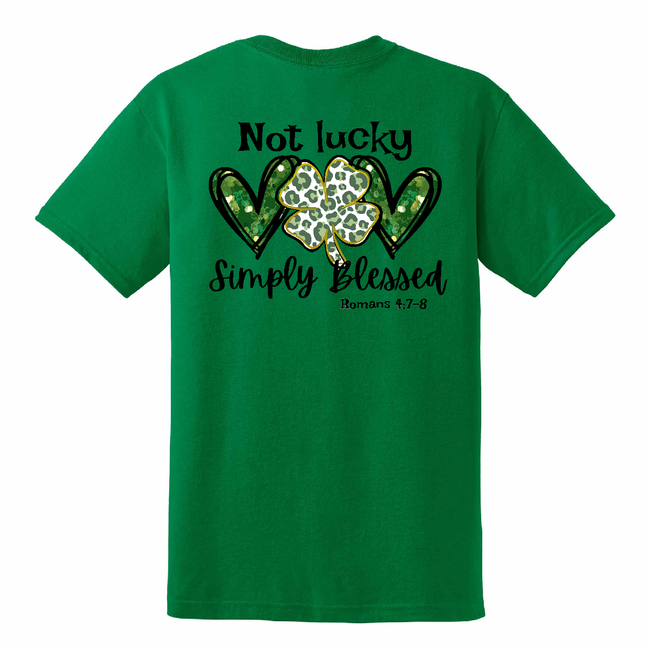 St. Patricks Day Limited Edition Simply Blessed Shamrock Green TShirt