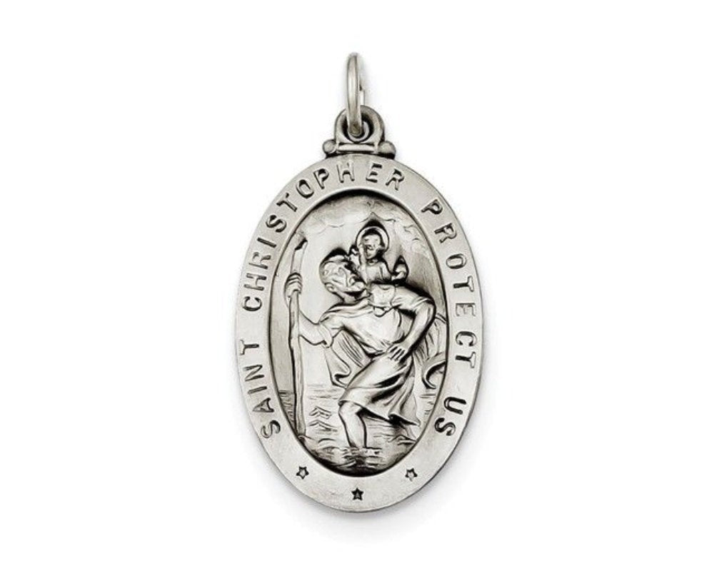 St. Christopher Medal Sterling Silver Patron Saint Personalized Engraved Free