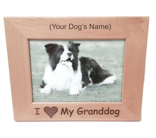 I Love My Granddog 5" x 7" Picture Frame Personalized Photo (Engraved As You Like)