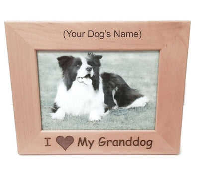 I Love My Granddog 4" x 6" Picture Frame Personalized Photo (Engraved As You Like)