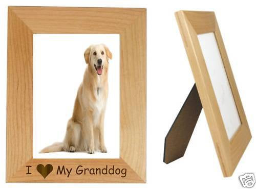 I Love My Granddog 4" x 6" Picture Frame Vertical Personalized Photo (Engraved As You Like)