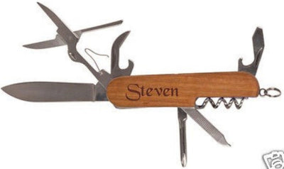 Personalized Multitool Pocket Knife Engraved Rosewood Groomsman Best Man Gift
