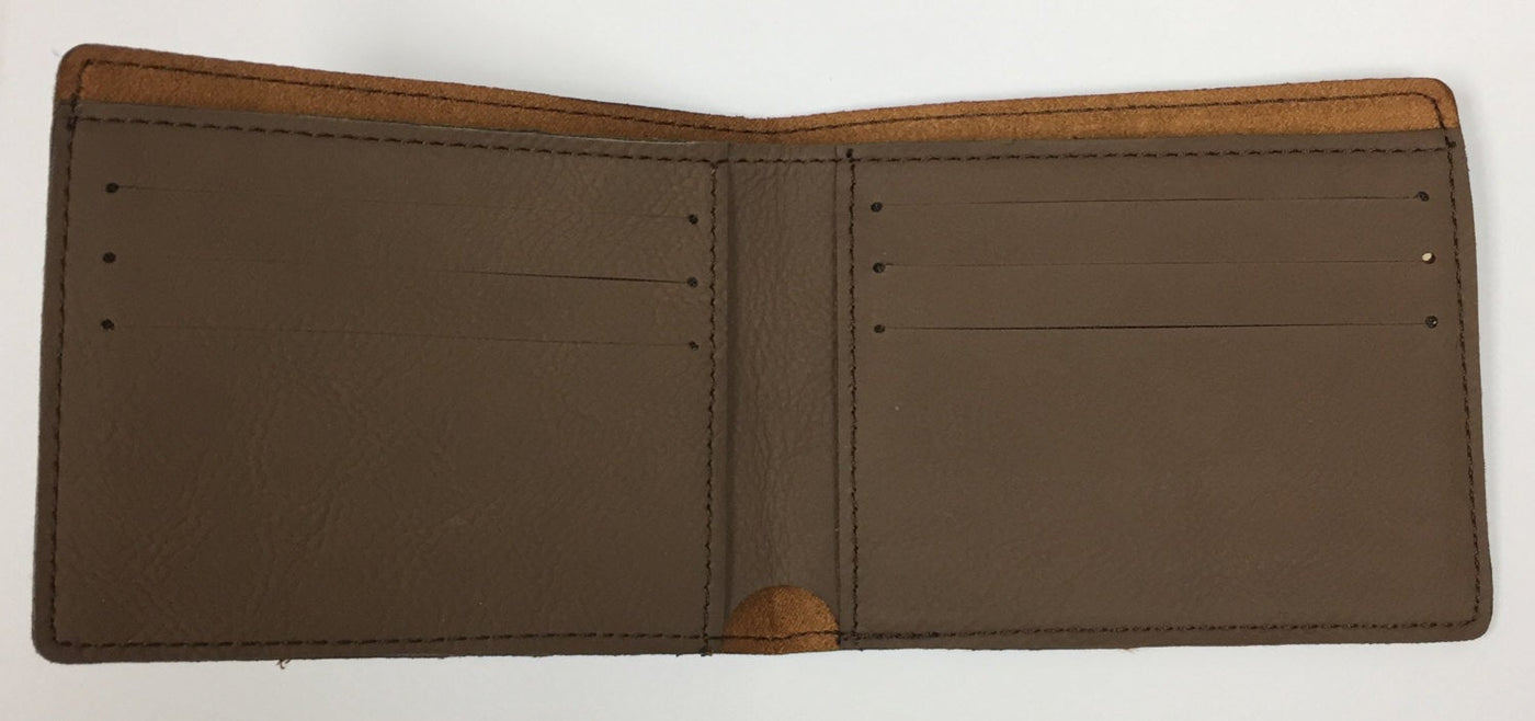Personalized Bi-fold Wallet Dark Brown Engraved Groomsman Best Man Gift