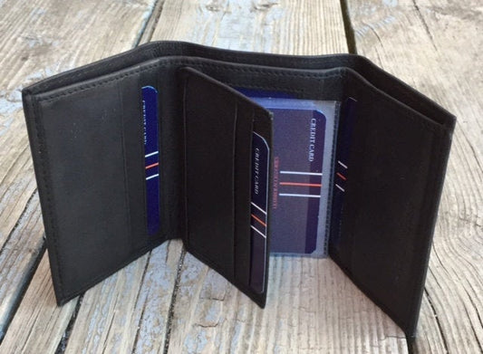 Personalized Mens Wallet Genuine Leather Trifold Groomsman Best Man Gift Custom Engraved Monogram