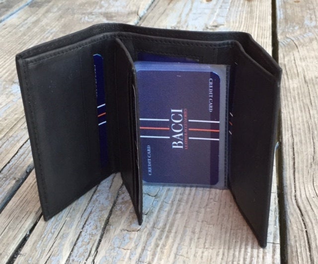 Personalized Mens Wallet Genuine Leather Trifold Groomsman Best Man Gift Custom Engraved Monogram