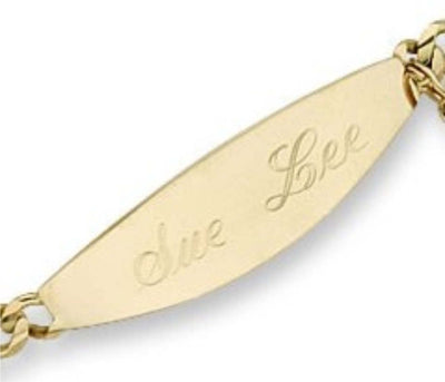 Personalized 14K Gold Medic ID Bracelet Ladies 7" Medical History Alert Custom