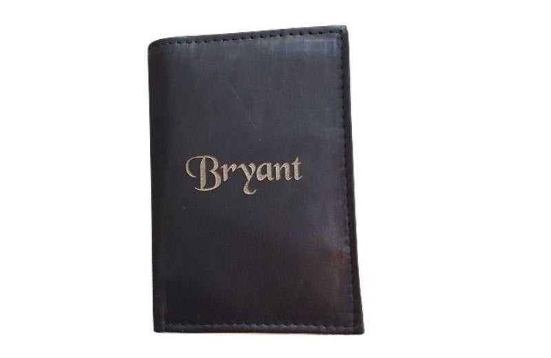 Personalized Mens Wallet Genuine Leather Trifold Groomsman Best Man Gift Custom Engraved Monogram