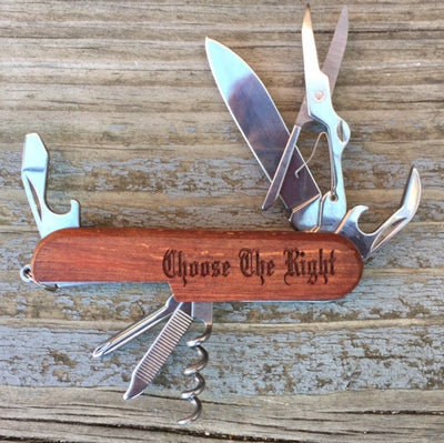 Personalized Multitool Pocket Knife Engraved Rosewood Groomsman Best Man Gift