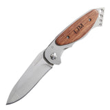 Personalized Stainless Steel Lock Back Pocket Knife Wood Handle Groomsman Best Man