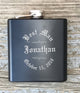 Personalized Best Man Flask Old English Circle Engraved Bachelor Party Gift Groomsmen