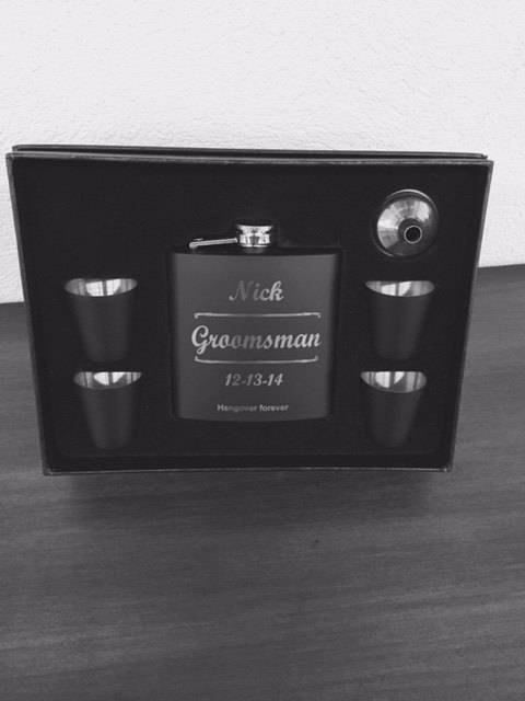 Personalized Flask Black Stainless Steel Father's Day Gift