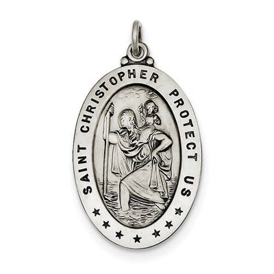 St. Christopher Medal Sterling Silver Patron Saint Personalized No Chain/No Box