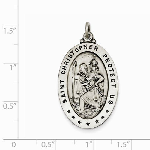 St. Christopher Medal Sterling Silver Patron Saint Personalized No Chain/No Box