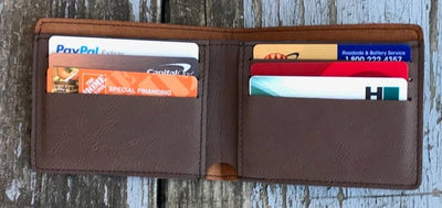 Personalized Bi-fold Wallet Dark Brown Engraved Groomsman Best Man Gift