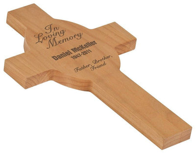 Personalized Solid Wood Cross Engraved Free Baby, Wedding, In Loving Memory