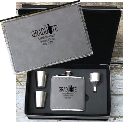 Graduate Gift Class of 2023 5 Piece Flask Set With Personalized Graduation Gift
