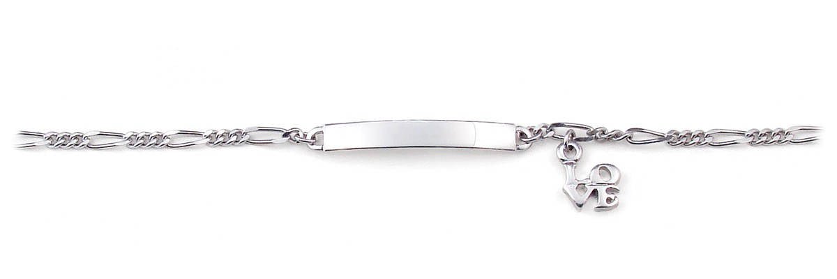 Personalized Girls ID Bracelet Silver for toddlers