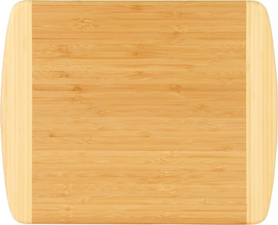 Laser engraved two tone bamboo kitchen cutting board Eat, drink and Be Married