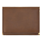 Personalized Tri-fold Wallet Dark Brown Engraved Groomsman Best Man Gift