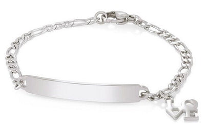 Personalized Girls ID Bracelet Silver for toddlers