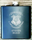 Wizard Flask Set, Engraved Flask & Funnel Gift Set, Wizard Inspired Groomsman Gift