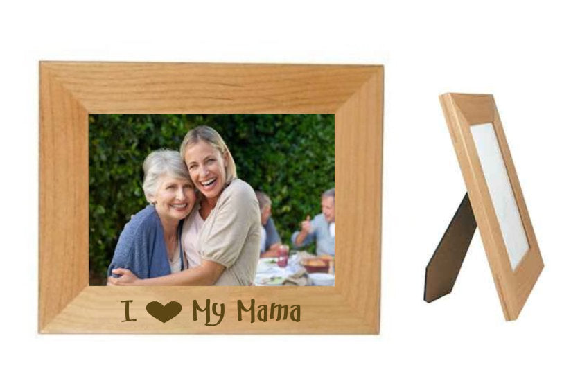 Mothers Day Gift, I Love My Mama 5" x 7" Picture Frame, Personalized Photo, (Engraved As You Like)