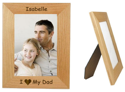 Fathers Day Gift, I Love My Dad 5" x 7" Picture Frame, Personalized Photo, (Engraved As You Like)