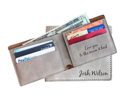 Personalized Mens Wallet, Brown Bi-fold Wallet, Monogrammed Wallet, Fathers Day Gift, Monogrammed Dad Gift, Groomsman Gift