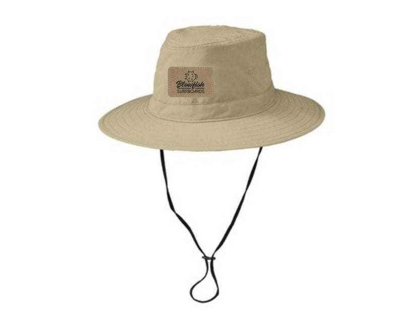 Custom Leather Patch Safari Hat, Wide Brim Hat, Laser Engraved Leather Patch, Outback Hat, Company Logo Hat, Personalized Mens Hats