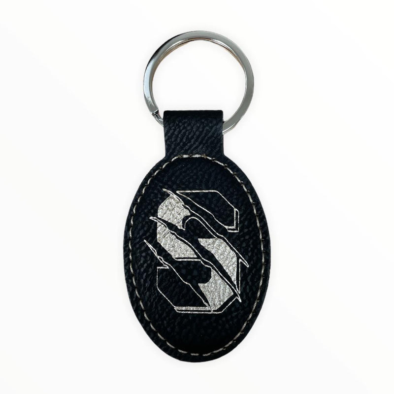 Savage Black/Silver Leatherette Key Tag