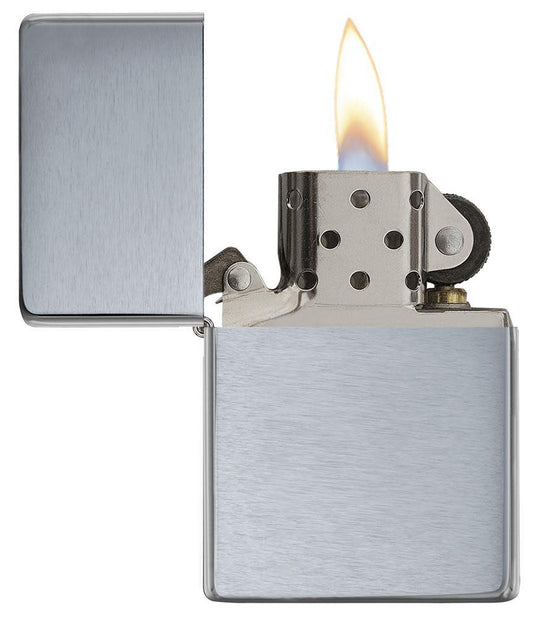 Personalized Zippo Lighter Brushed Chrome Hand Engraved Custom